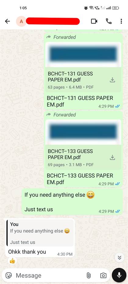 IGNOU guess paper student review