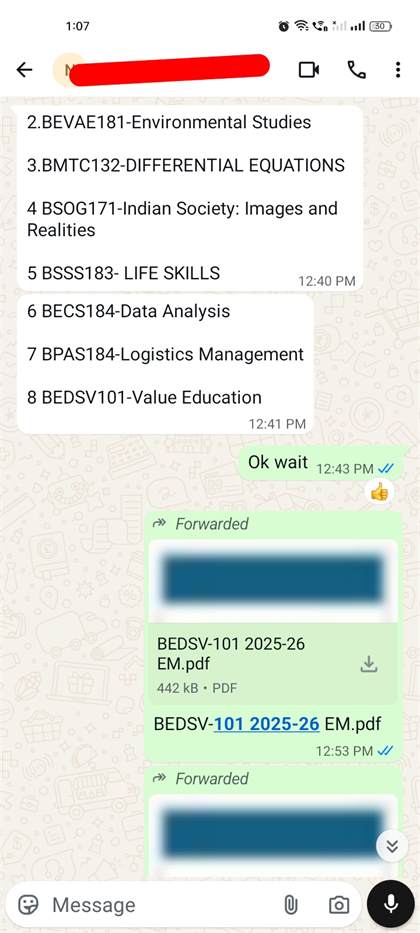 IGNOU solved guess paper WhatsApp review