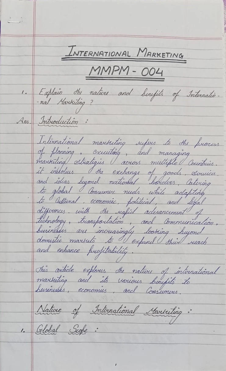 IGNOU handwritten assignment sample