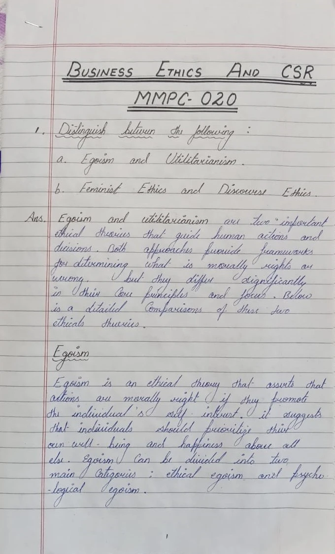 IGNOU handwritten notes