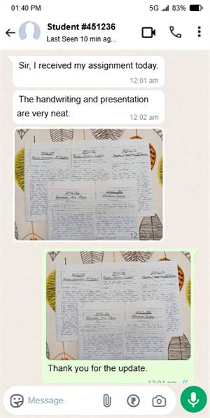 Student WhatsApp Reviews