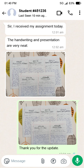 Student WhatsApp Reviews